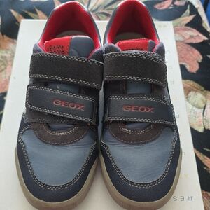 Geox Kids' Black and Red Sneakers with Velcro